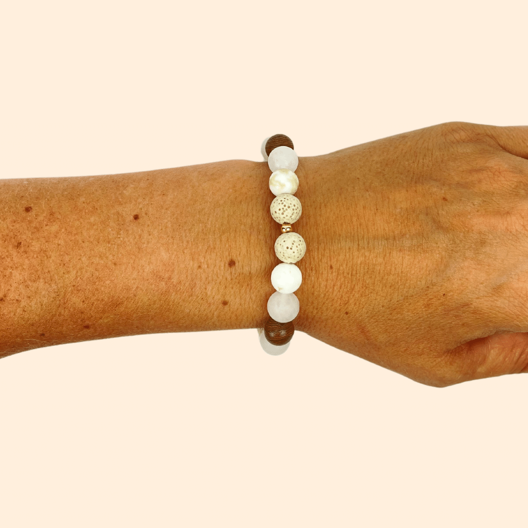 Jade Edelstein Holz Armband